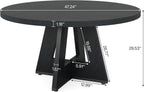 Tribesigns 47 inch Round Dining Table Wood Kitchen Table for Dining Room, 47" Dinner Room Tables for 4-6, Farmhouse Accent Furniture with Wooden Tabletop and Cross Base, Black
