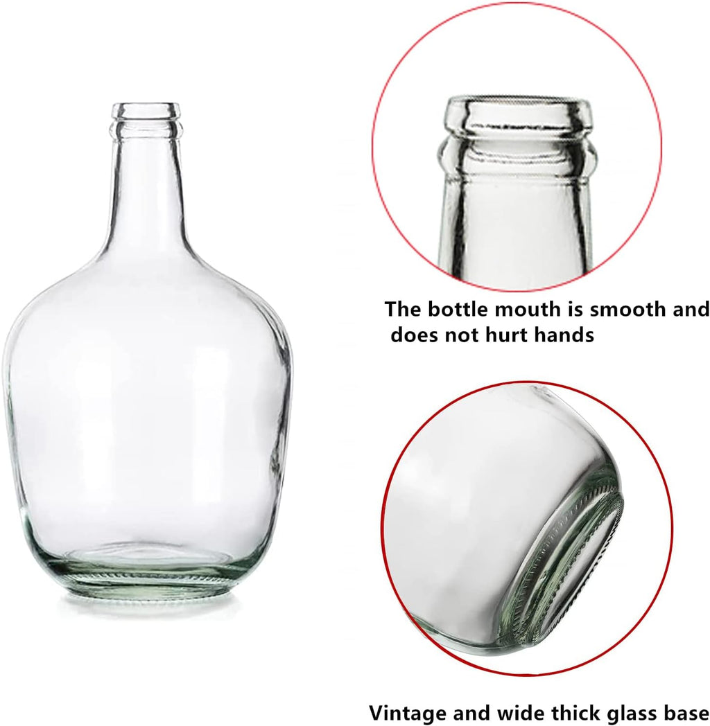 Hewory Large Glass Vase for Decor, 12in Clear Tall Farmhouse Decorative Floor Vase, Round Bubble Balloon Glass Jug Vases for Coffee Table Fireplace Mantel Entryway Living Room Bedroom Kitchen