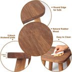 Clucycia Wooden Step Stool 9inch Small Solid Wood Plant Stand Non-Slip Footstool Chair for Adults and Kids Portable and Sturdy Decor for Bed,Bathroom,Kitchen,Living Room Walnut Wood Color