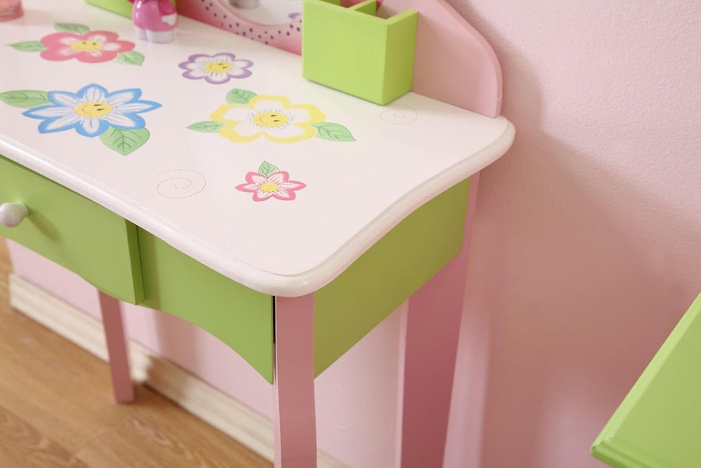 Funnel Layla Girls Flower Vanity Set with Stool