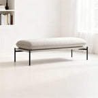 Modern Stainless Steel Bed end Bench Bedroom Rest Clothing Store Entryway(Small)