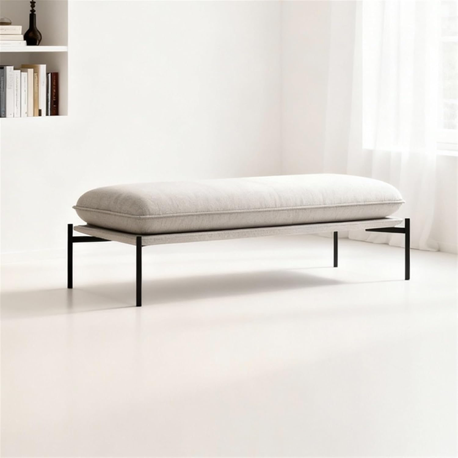 Modern Stainless Steel Bed end Bench Bedroom Rest Clothing Store Entryway(Small)