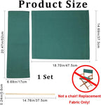 GORGECRAFT 19~20x7~15" Director Chair Canvas Replacement Green Movie Chair Covers Kit Seat and Back with Two Wood Stick Easy to Clean Makeup Artist Chair Seat Cover for Home Patio Supplies