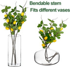 Artificial Lemons Branches 3pcs 27.5inch Lemon Stems for Vases Realistic Fruit Bouquet Faux Lemon Tree Branch Fake Lemons for Kitchen Home Wedding Party Spring Summer Decorations DIY Floral Crafts