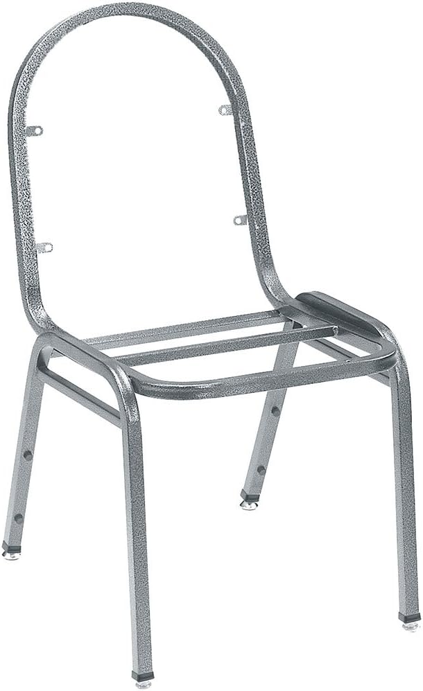 NPS 9210-BT Vinyl-upholstered Dome Back Stack Chair with Steel Black Sandtex Frame, 300-lb Weight Capacity, 18" Length x 20" Width x 34" Height, Black