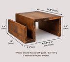 Wooden Sofa Armrest Mini Table & Storage Couch Arm Tray Side with Book or Remote Control Holder, Solid Pine for Living Room - Walnut Brown 7.5" (19 cm) Armrest