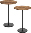 YATINEY Bar Table, Round Bar Table Set of 2, Counter Height Table, Pub Cocktail Table, Metal Frame, for Bistro, Dining Room, Living Room, Terrace, Rustic Brown and Black BT05L2BRY1