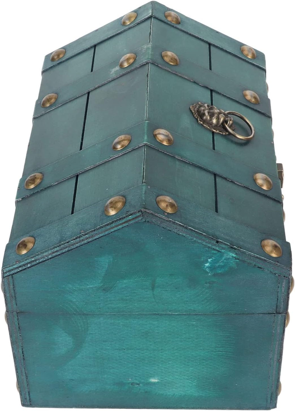 GLOGLOW Classic Chest Storage Box with Combination Lock, Multipurpose Compact Wood and Metal Storage Box for Jewelry, Small