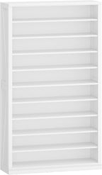 Hzuaneri Shoe Storage Cabinet, 10 Tiers Freestanding Shoe Cabinets, Wooden Shoes Rack with Cubby, 46-50 Pairs, Farmhouse Tall Shoes Cubby Organizer for Entryway, Living Room, White SR59803X