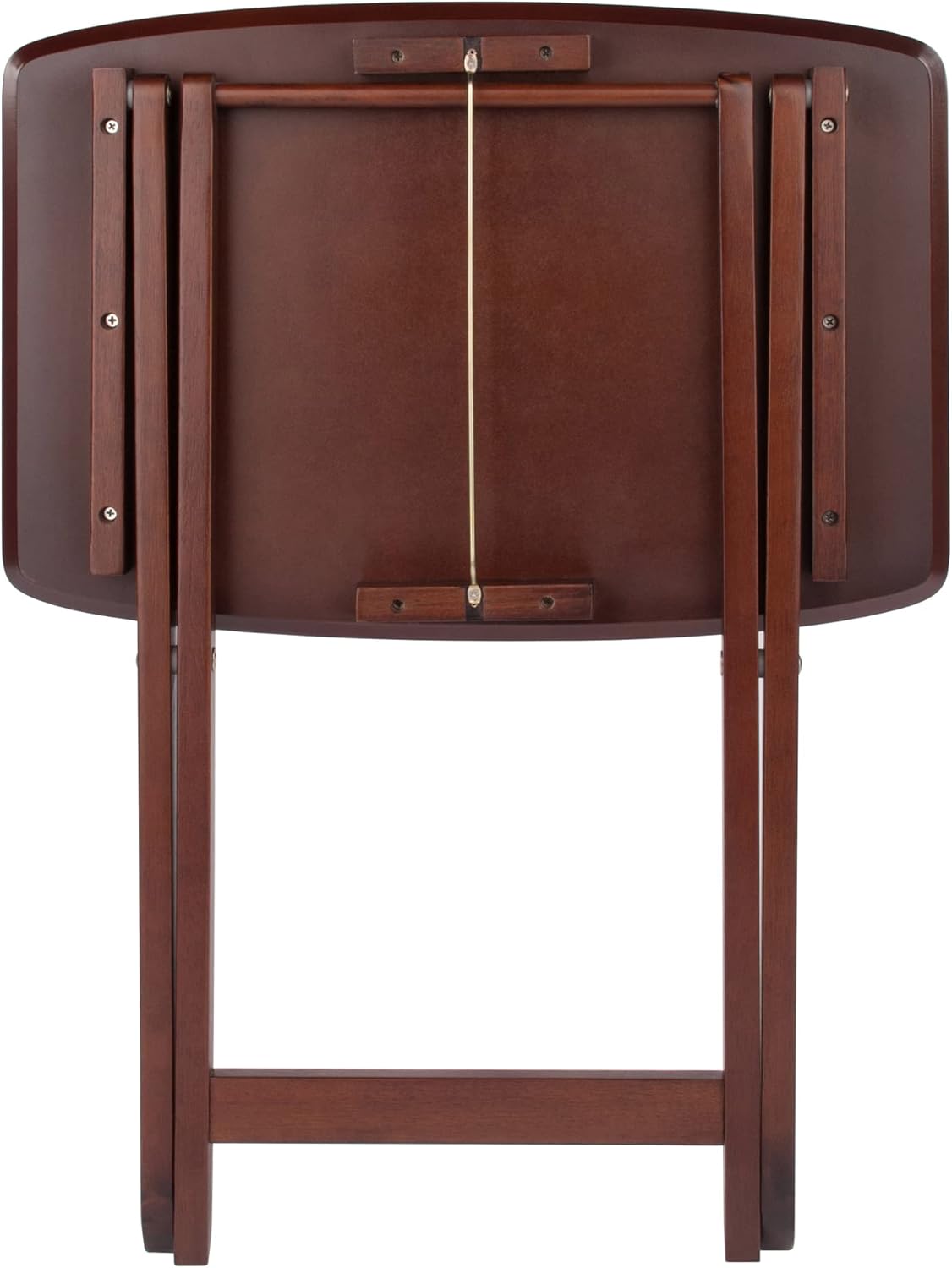 Winsome Darlene Set of 2 Foldable Snack Tables, 26" in Walnut, Easy to Store Portable Fold Up Table Set for Kitchen, Living Room TV Dining, Crafts, Puzzles, Work From Home