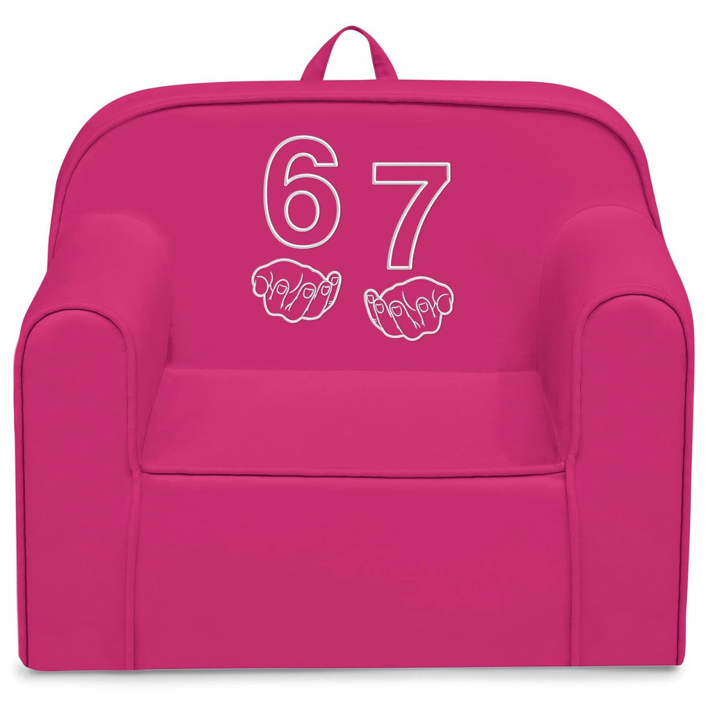 Delta Children 6-7 Cozee Chair - Foam Kids Chair for Ages 18 Months and Up, Hot Pink