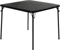 VECELO 34'' Folding Card Table Square with Soft Padded Tabletop, Portable for Dining Room, Parties, Games, Puzzles, Black
