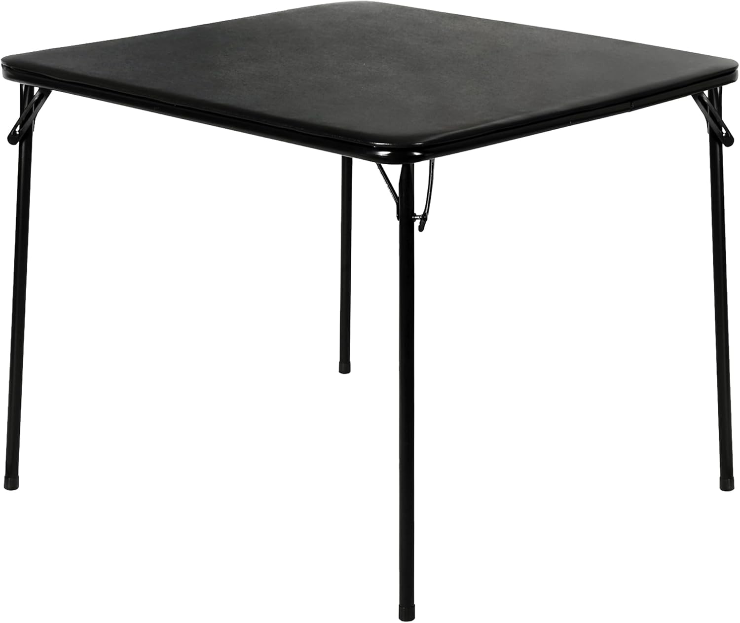 VECELO 34'' Folding Card Table Square with Soft Padded Tabletop, Portable for Dining Room, Parties, Games, Puzzles, Black