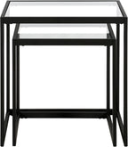 Henn&Hart Rectangular Nested Side Table in Blackened Bronze, Table for Living Room, Bedroom