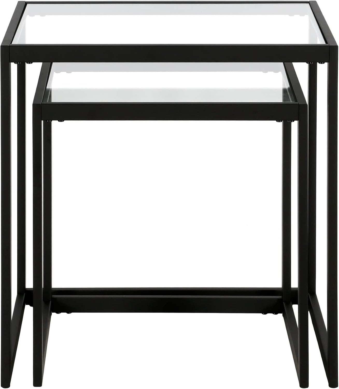 Henn&Hart Rectangular Nested Side Table in Blackened Bronze, Table for Living Room, Bedroom