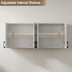 ChooChoo Laundry Room Cabinets, 4 Doors Wall Mounted Storage Cabinet, Kitchen Wall Storage, Bathroom Wall Cabinet, White