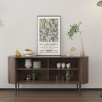 Oak Buffet Cabinet - 55 Inch Sideboard Server for Dining Room, Living Room, Kitchen - Rustic Storage Console