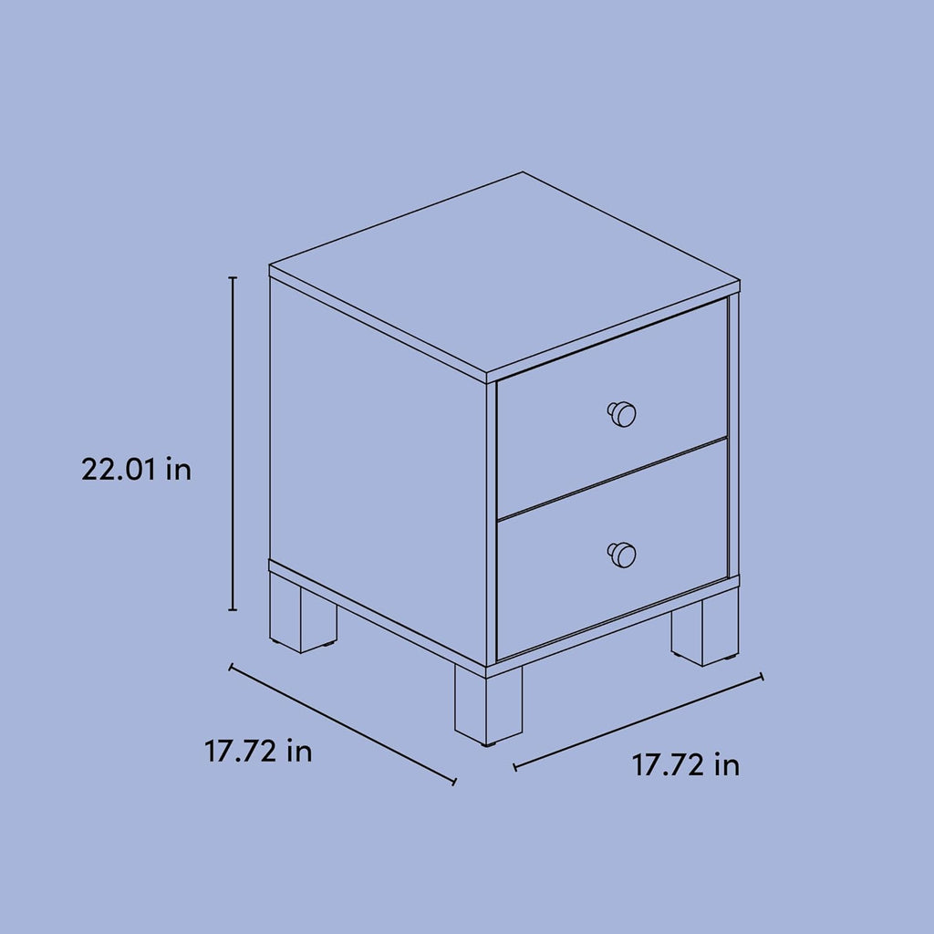 Storkcraft California 2-Drawer Nightstand, Driftwood | GREENGUARD Gold Certified Nightstand for Kids Bedroom, Premium Wood Storage with Elegant, Iconic Block Feet