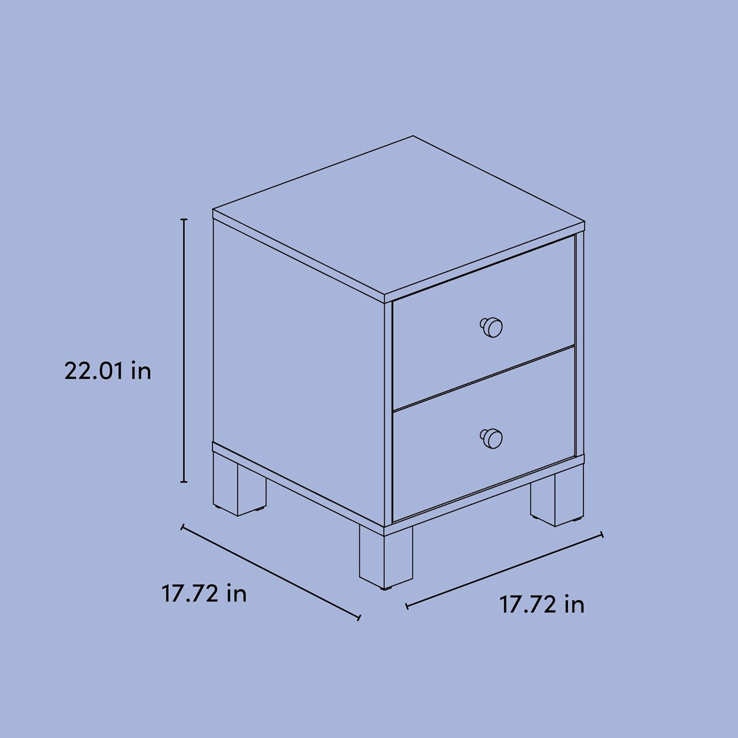 Storkcraft California 2-Drawer Nightstand, Driftwood | GREENGUARD Gold Certified Nightstand for Kids Bedroom, Premium Wood Storage with Elegant, Iconic Block Feet