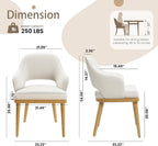 MALOL Wooden Dining Chairs Set of 2, Modern Fabric Upholstered Dining Room Chair, Kitchen Side Chairs, Farmhouse Dinner Chair with Open Back for Kitchen, Beige