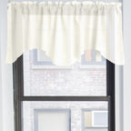 Zen Creative Designs Solid Poplin Scalloped Window Valance Home Décor Bedroom Nursery Kitchen Window (Ivory)
