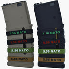 12 Pack Miaozhun 5.56 NATO Magazine Marking Bands 5.56 Magazine Caliber Identification(Army Green-White)