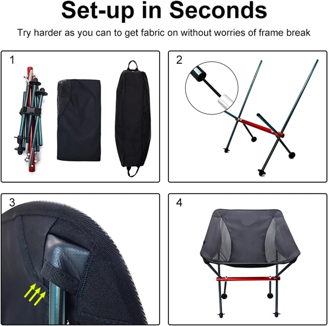 Ultralight Oxford Cloth Foldable Camping Chair | Extended Seat Portable Outdoor Chair for Fishing, BBQ, Picnic and Beach(SY-HS-02)