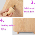 Footstool, Change Shoe Bench Pouffes and Footstools Multifunction Square Toy Storage Stool Large Capacity Strong Bearing, 4 Colors,Grey-40X40X33CM