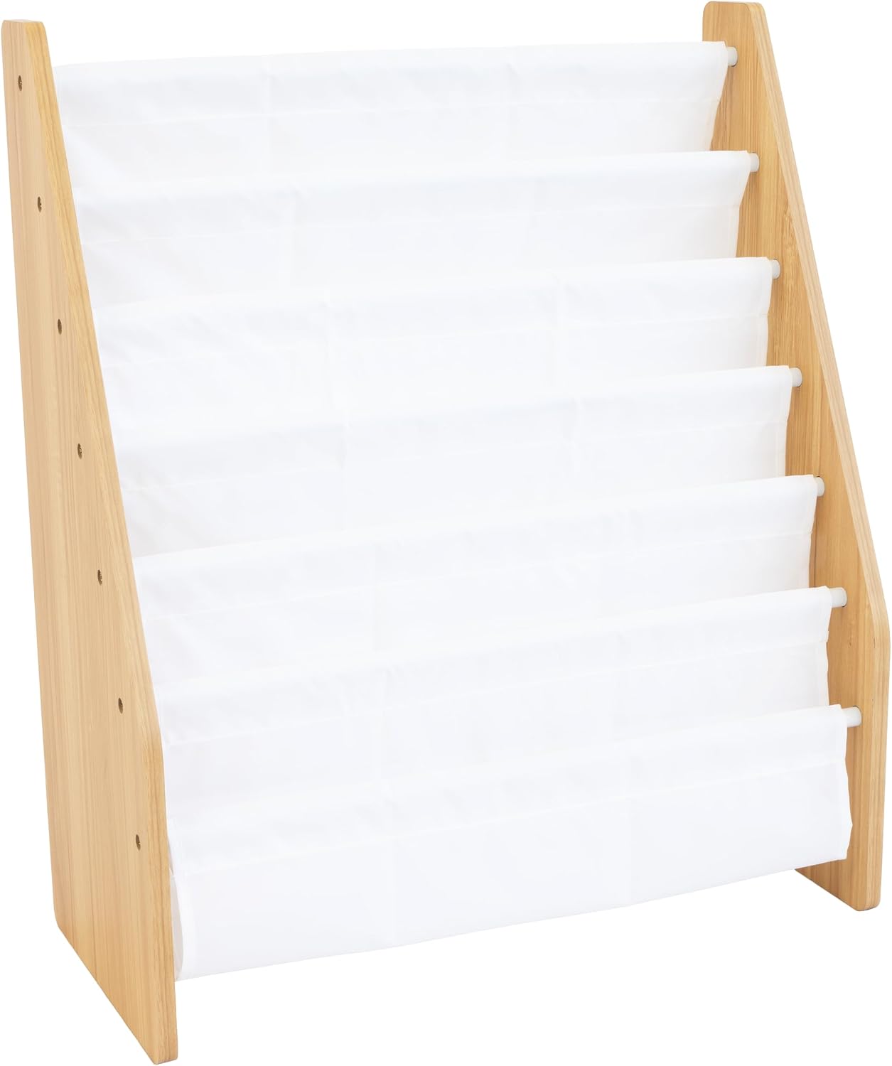 Humble Crew Kids Bookshelf, 6-Tier Front-Facing Book Display Organizer, Montessori Toddler Bookcase for Playroom, Bedroom & Reading Corner, White/Natural Wood | Humble Crew