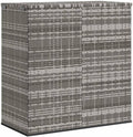 39.4x19.3x40.7 in Grey PE Rattan Cushion Box with Gas Lift, Weather-Resistant Outdoor Storage Bench for Patio Garden Deck