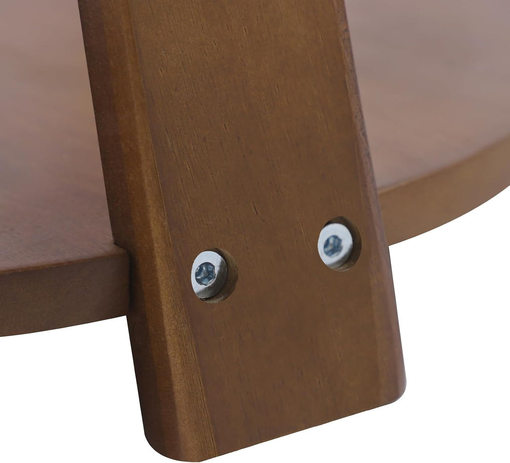 2-Tier Round Side Table - 20in Modern Solid Wood Small Round Table End Table for Small Spaces, Living Room, Bedroom