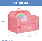 Delta Children Personalized Mix & Match Cozee Kids Chair with Interchangeable Patches, Rainbow