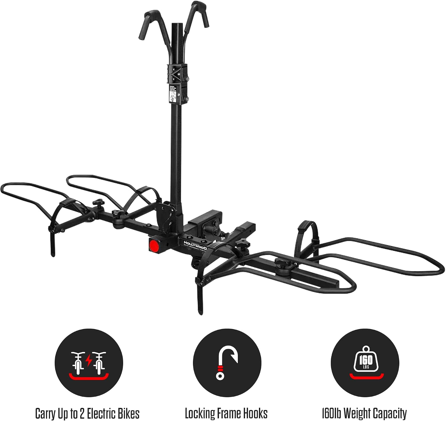 Hollywood Racks Sport Rider 2" Hitch Bike Rack, Carries 2 Bikes up to 80 lbs Each for Standard, Fat Tire and Electric Bicycles - Heavy Duty, Foldable Ebike Rack for Car, Truck, and SUV