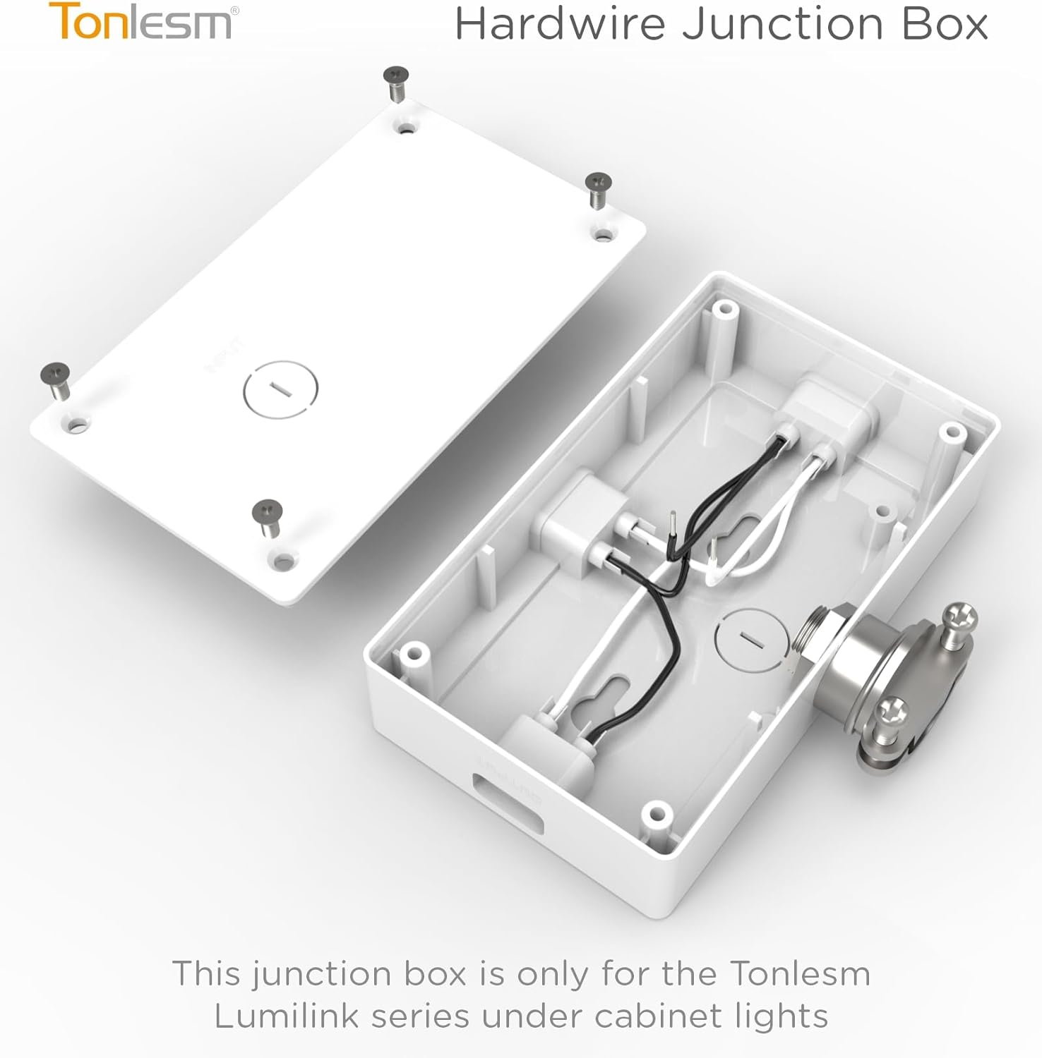 Extension Accessories Compatible with Hyperlink & Lumilink Series Under Cabinet Light with Quick-Connect (Wired Box, White, 2.52 Inch)