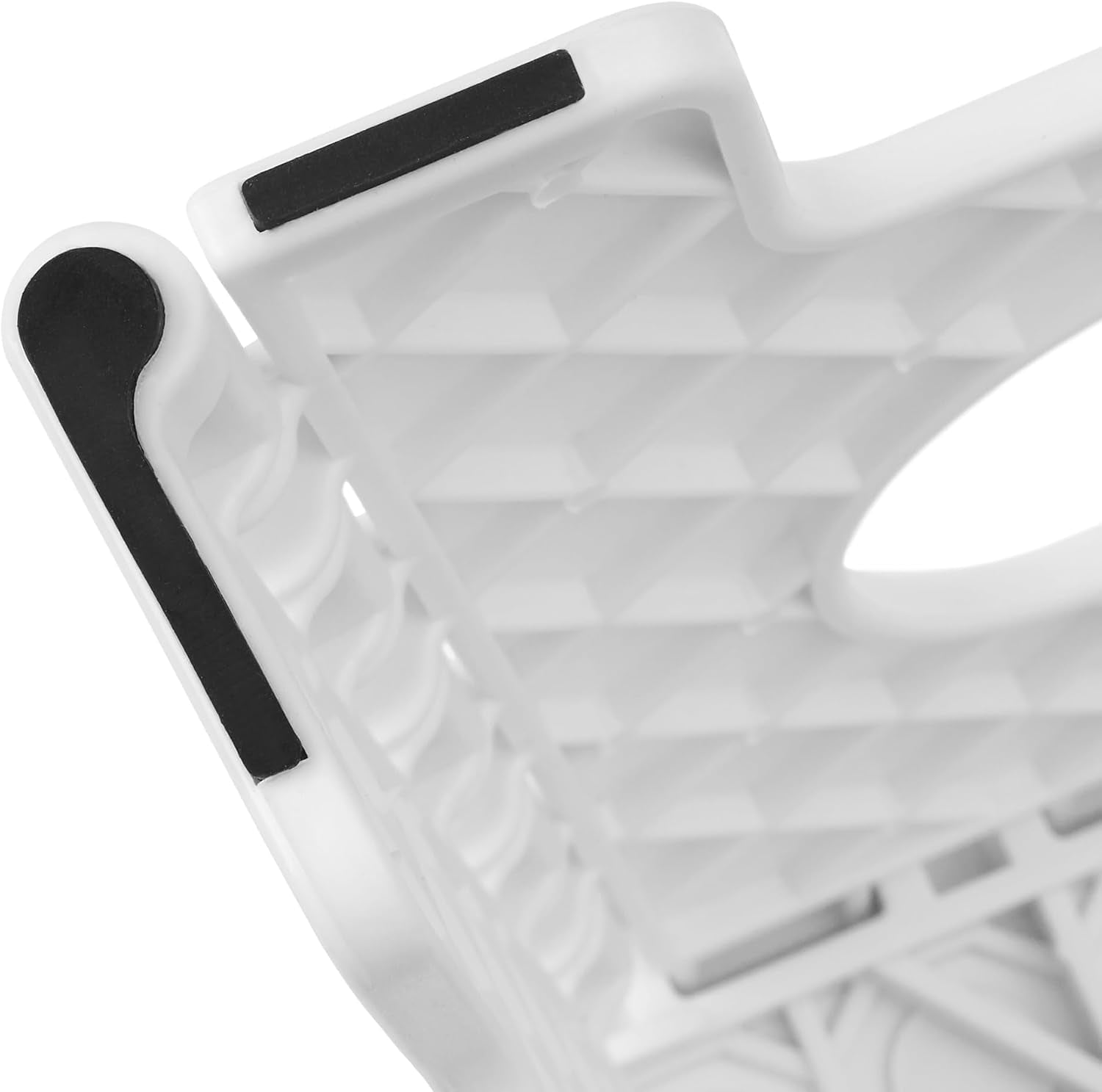 Casafield 11" Folding Step Stool with Handle, White - Portable Collapsible Small Plastic Foot Stool for Kids and Adults - Use in the Kitchen, Bathroom and Bedroom