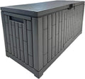 Multi-Functional Outdoor Storage Bin, Spacious Patio Storage Bench, Durable Resin Body, Safety Lock Latch, Anti-Slip Support, Quick Setup for Garden Balcony Outdoor Arrangement 804B
