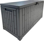 Multi-Functional Outdoor Storage Bin, Spacious Patio Storage Bench, Durable Resin Body, Safety Lock Latch, Anti-Slip Support, Quick Setup for Garden Balcony Outdoor Arrangement 804B