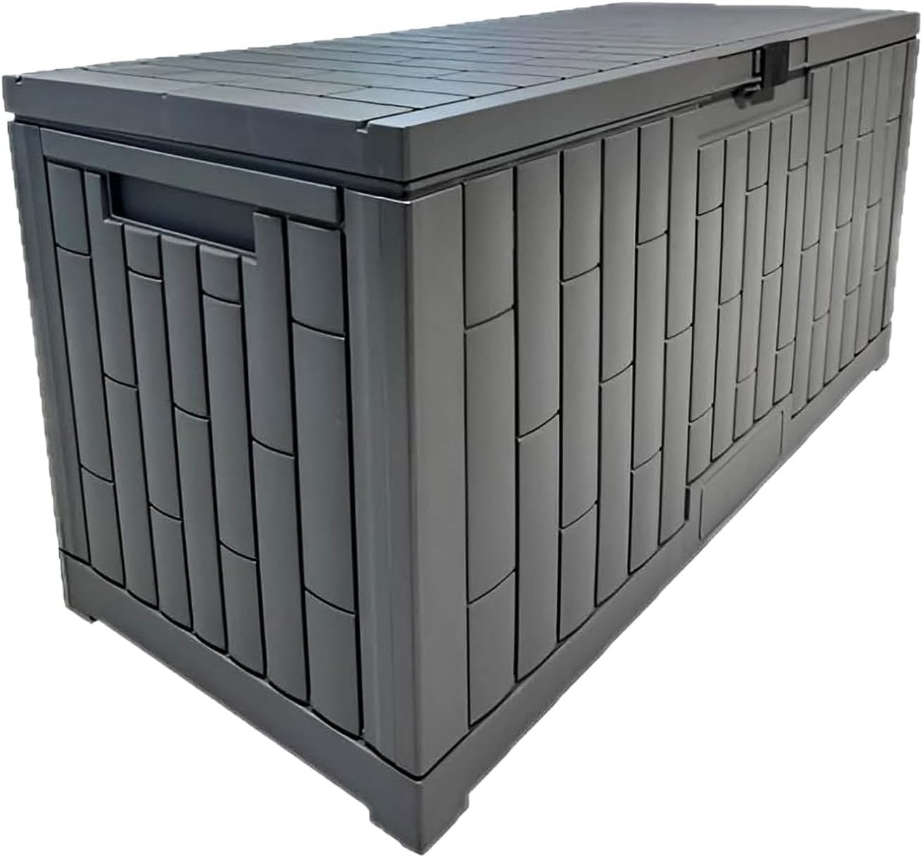 Multi-Functional Outdoor Storage Bin, Spacious Patio Storage Bench, Durable Resin Body, Safety Lock Latch, Anti-Slip Support, Quick Setup for Garden Balcony Outdoor Arrangement 804B