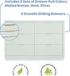 Delta Children Nest Crib 6-Piece Baby Nursery Furniture Set–Includes: Convertible Crib, Dresser, Changing Top, Mattress, Fitted Sheets & Changing Pad, Light Sage