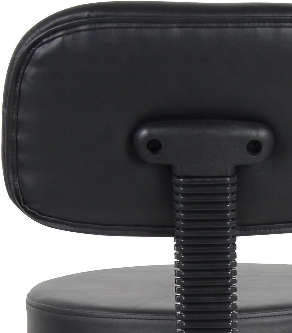 Nicer Interior Medical/Drafting Stool with Back Cushion Black