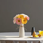 Small Vase White Ceramic Jute Rope Simple Vases for Home Decor Minimalist Modern Flower Vase Elegant Decorative Glossy Vase for Pampas Grass, Office, Living Room, Mantel and Bedroom Décor