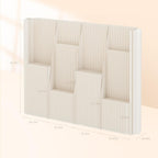 Portable Accordion Paper Room Divider with Storage Shelves, Folding Privacy Screen Partition Wall, Freestanding Room Separator for Office, Studio Apartment, Home, Dorm, Exhibition (13.2'W x 6.6'H)