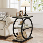 End Table, Small End Table, Living Room End Table, Modern End Table, Living Room & Bedroom, Easy to Assemble,Brown,23.62"x11.81"x 25.59"