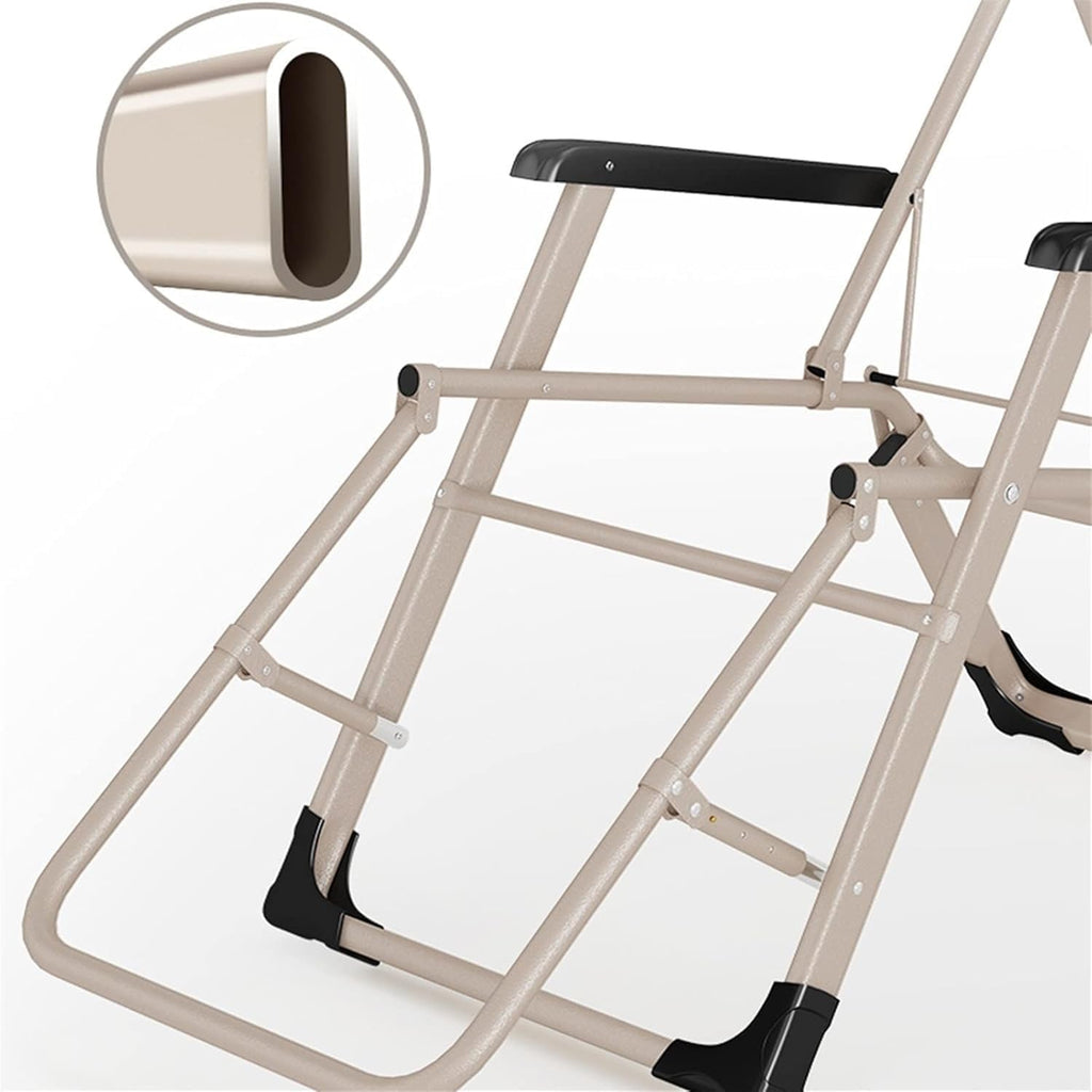 Folding Gravity Chair for 250kg Indoor&Outdoor Adjustable Recliner with Steel Frame and Armrest Lounge(Grey)