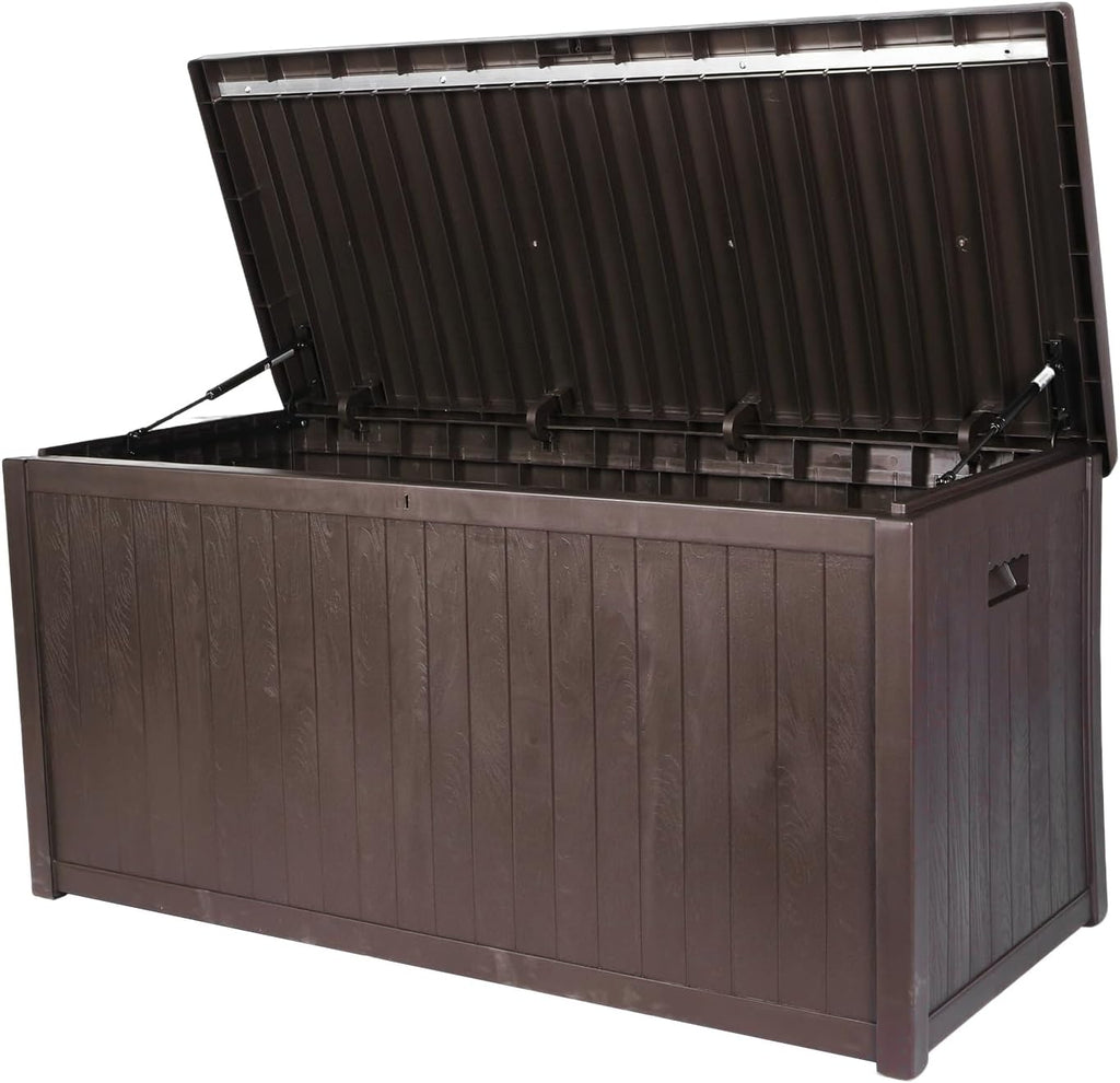 Large Storage Bench Lockable Outside Storage Box Container Waterproof for Furniture Outdoor Cushions Garden Pool Tools