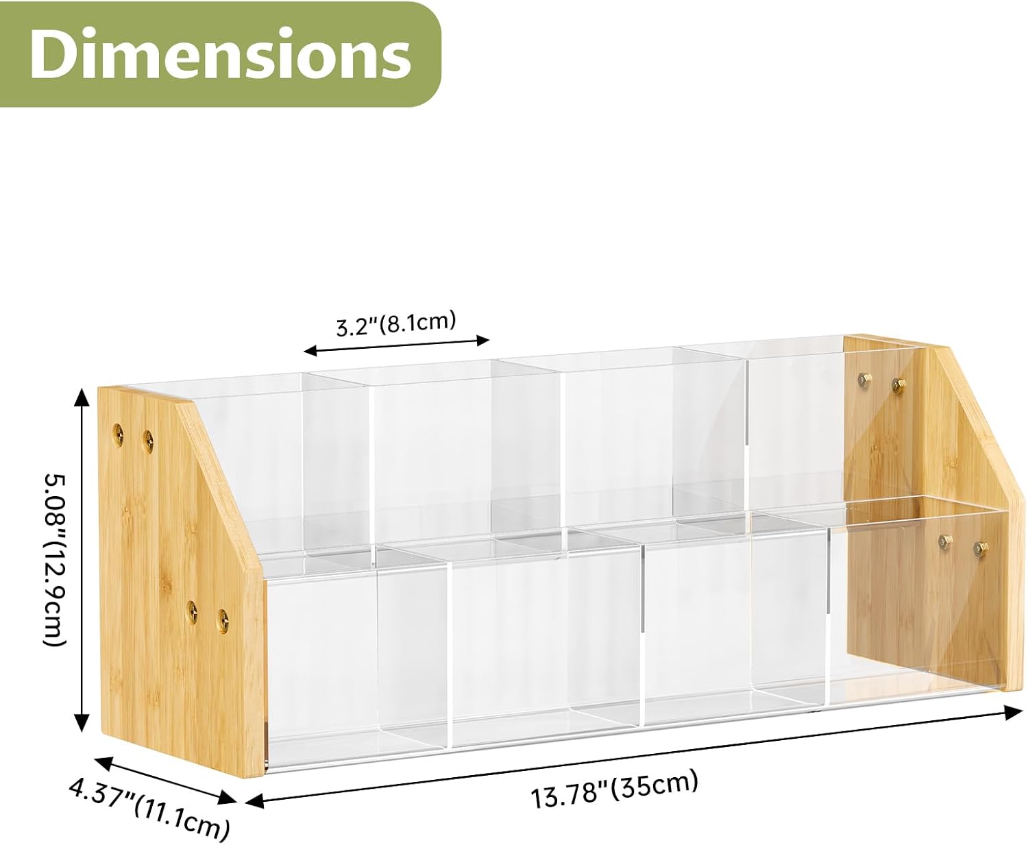 NiHome 2-Tier Drink Packet Organizer, 8 Slot for Sugar Packets, Tea Bags