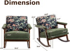 Rocking Chair for Nursery, Mid Century Modern Accent Chair with Comfort Backrest and Cushion, Cozy Reading Chair with Solid Rubberwood Frame for Living Room, Bedroom and Sunroom