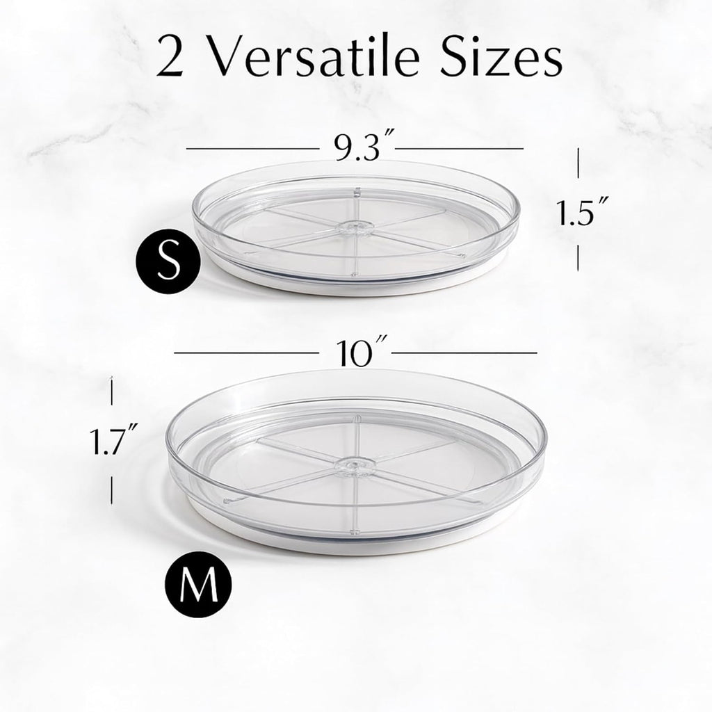 NOSTALGIQ Set Lazy Susan - Lazy Susan Organizer 2-Pack - Rotating Cabinet & Spice Rack, Clear