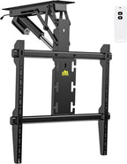 FORGING MOUNT Electric Ceiling TV Mount with Remote, Off-Center VESA Design for 37-86 inch TVs, Holds 110 lbs, VESA 600x600, Heavy Duty Motorized TV Ceiling Mount Flip Down Fits Flat & Pitched Roof