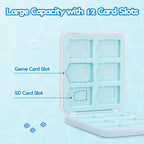 GeekShare Switch Game Card Case Compatible with Switch 2 (2025), Portable Game Holder Cartridge Case for NS 2, Card Storage Shell with 12 Game Card Slots - Shark Party